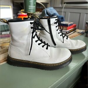 Dr. Martens White Leather Boots